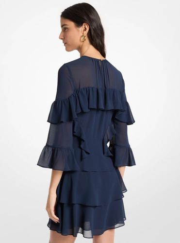 MK Mini-robe à volants en georgette - Michael Kors - MICHAEL Michael Kors - Modalova