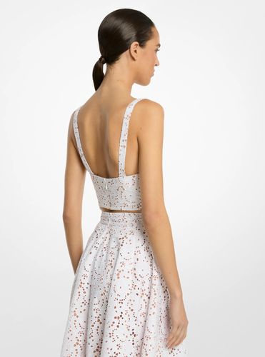 MK Haut bustier en coton à œillets fleuri - Michael Kors - MICHAEL KORS COLLECTION - Modalova