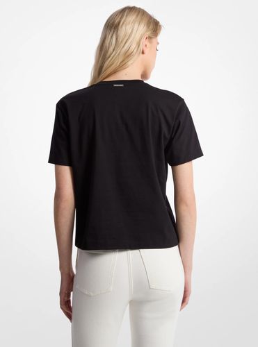 MK T-shirt en coton biologique travaillé à logo - Michael Kors - Michael Kors Outlet - Modalova