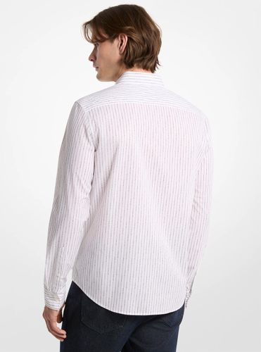 MK Chemise en coton extensible à fines rayures avec logo - Michael Kors - Michael Kors Mens - Modalova