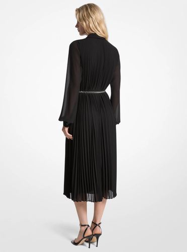 MK Robe chemise plissée en georgette - Michael Kors - MICHAEL Michael Kors - Modalova