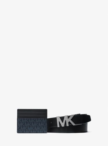 MK Coffret-cadeau porte-cartes et ceinture à logo Signature - Michael Kors - Michael Kors Outlet - Modalova