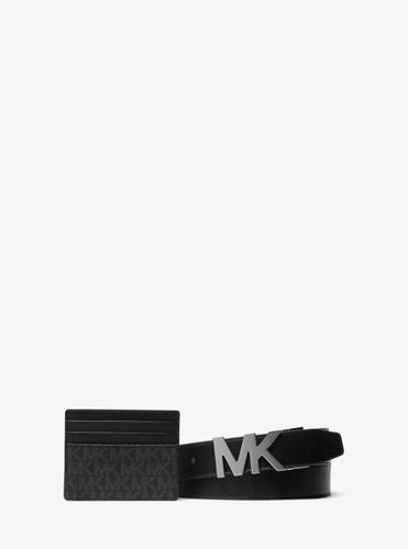 MK Coffret-cadeau porte-cartes et ceinture à logo Signature - Michael Kors - Michael Kors Outlet - Modalova