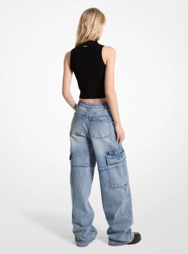 MK Jean cargo à jambes larges en denim extensible - Michael Kors - MICHAEL Michael Kors - Modalova