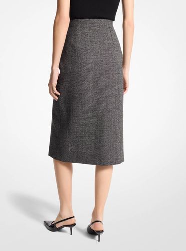 MK Jupe fendue en tweed jaspé - Michael Kors - MICHAEL KORS COLLECTION - Modalova