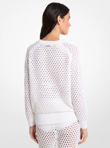 MK Pull en coton extensible à maille ajourée - Michael Kors - MICHAEL Michael Kors - Modalova