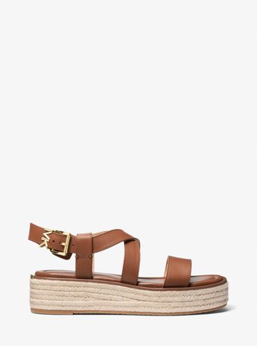 MK Sandale espadrille Lynn en cuir à semelle compensée - Michael Kors - MICHAEL Michael Kors - Modalova