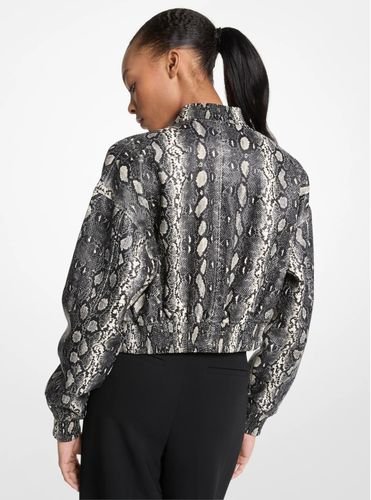 MK Veste style blouson en cuir effet serpent en relief - Michael Kors - MICHAEL Michael Kors - Modalova
