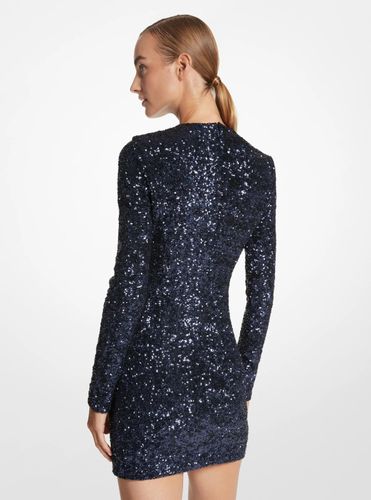 MK Robe à manches longues en tulle extensible à sequins - Michael Kors - MICHAEL KORS COLLECTION - Modalova