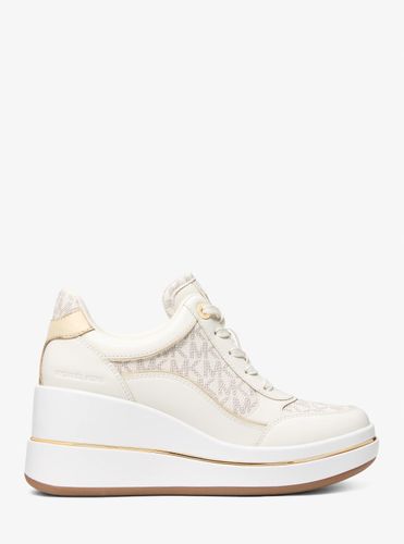 MK Basket Emmy en cuir à logo Signature et à semelle compensée - Michael Kors - MICHAEL Michael Kors - Modalova