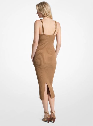 MK Robe mi-longue en tricot extensible côtelé à maillons - Michael Kors - MICHAEL Michael Kors - Modalova
