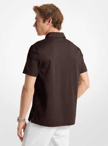 MK Polo zippé en piqué de coton mélangé - Michael Kors - Michael Kors Mens - Modalova