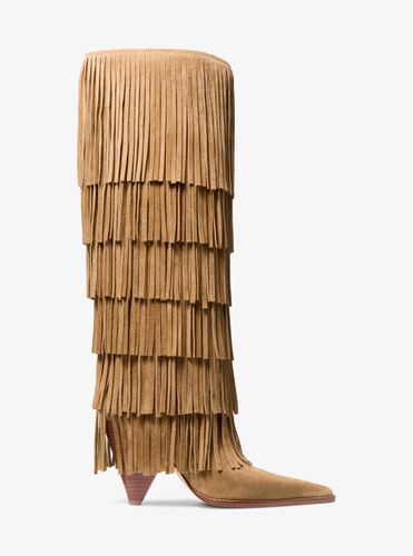 MK Botte haute Jayla en daim à franges - Michael Kors - MICHAEL Michael Kors - Modalova