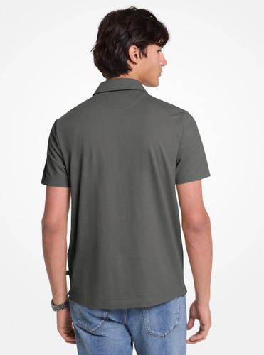 MK Polo zippé en piqué de coton mélangé - Michael Kors - Michael Kors Mens - Modalova