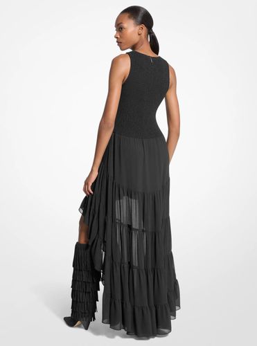 MK Robe smockée asymétrique en georgette - Michael Kors - MICHAEL Michael Kors - Modalova