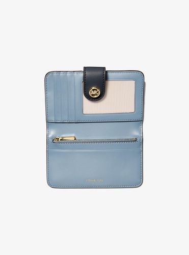 MK Portefeuille de taille moyenne en cuir grainé à couleurs contrastées à logo et à breloque MK Pop - Michael Kors - MICHAEL Michael Kors - Modalova