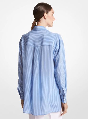 MK Chemise rayée en crêpe de Chine de soie biologique nouée sur le devant - Michael Kors - MICHAEL KORS COLLECTION - Modalova