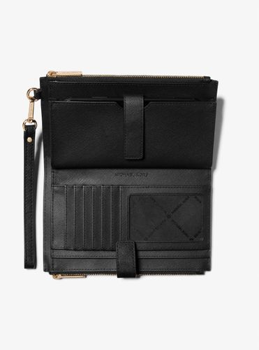 MK Grand étui portefeuille à sangle Jet Set en cuir pour smartphone - Michael Kors - Michael Kors Outlet - Modalova
