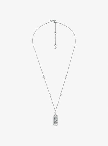 MK Collier en sterling plaqué en métal précieux à pierres pavées et logo Empire - Michael Kors - Modalova