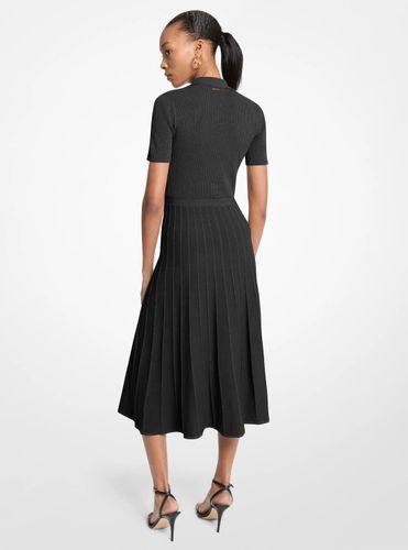 MK Robe polo mi-longue en tricot côtelé extensible - Michael Kors - MICHAEL Michael Kors - Modalova