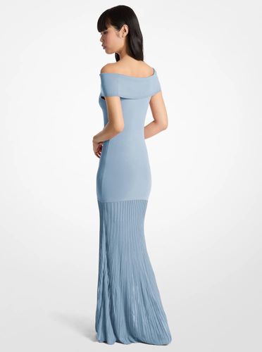 MK Robe longue plissée en tricot extensible à épaules dénudées - Michael Kors - MICHAEL Michael Kors - Modalova
