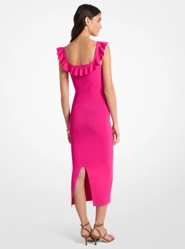 MK Robe mi-longue en viscose extensible à volants - Michael Kors - MICHAEL Michael Kors - Modalova