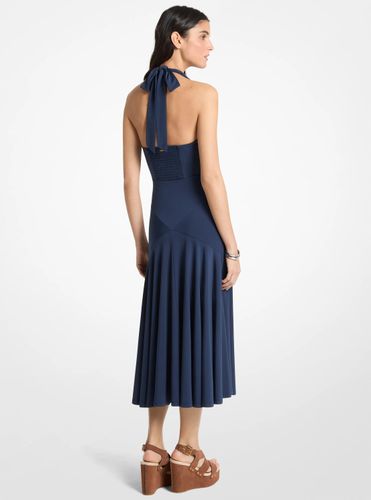 MK Robe mi-longue dos nu en jersey mat extensible - Michael Kors - MICHAEL Michael Kors - Modalova