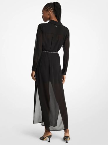 MK Robe chemise en georgette avec ceinture - Michael Kors - MICHAEL Michael Kors - Modalova