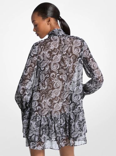 MK Robe en georgette métallisée à motif cachemire et col lavallière - Michael Kors - MICHAEL Michael Kors - Modalova