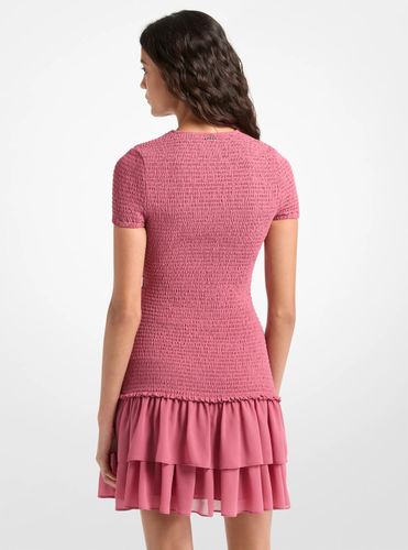 MK Mini-robe smockée en georgette à volants - Michael Kors - MICHAEL Michael Kors - Modalova