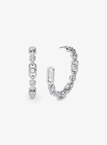 MK Boucles d'oreilles créoles à maillons Astor de taille moyenne en laiton plaqué en métal précieux - Michael Kors - Modalova