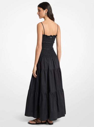MK Robe longue smockée en popeline de coton - Michael Kors - MICHAEL Michael Kors - Modalova