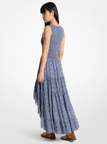 MK Robe asymétrique smockée en georgette à imprimé floral - Michael Kors - MICHAEL Michael Kors - Modalova
