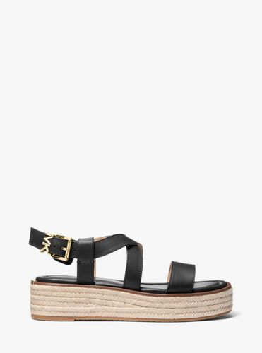 MK Sandale espadrille Lynn en cuir à semelle compensée - Michael Kors - MICHAEL Michael Kors - Modalova