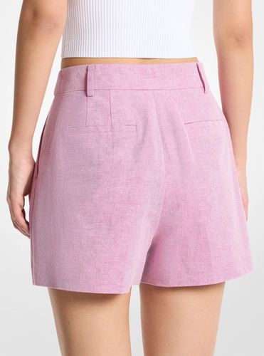 MK Short en coton et lin plissé - Michael Kors - MICHAEL Michael Kors - Modalova