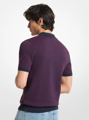 MK Polo en coton à rayures texturées - Michael Kors - Michael Kors Mens - Modalova