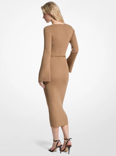 MK Robe mi-longue en laine mélangée avec ceinture - Michael Kors - MICHAEL Michael Kors - Modalova