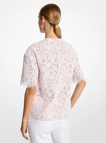 MK T-shirt surdimensionné en dentelle tressée fleurie - Michael Kors - MICHAEL KORS COLLECTION - Modalova