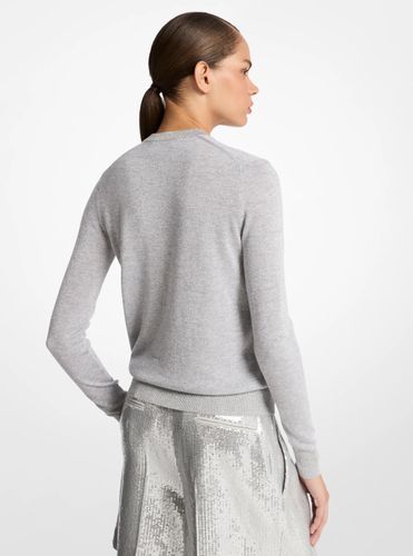 MK Pull à col en V en mélange de viscose métallisée - Michael Kors - MICHAEL KORS COLLECTION - Modalova