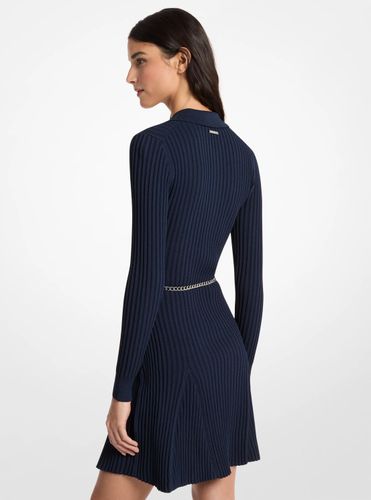 MK Robe polo en viscose côtelée avec ceinture - Michael Kors - MICHAEL Michael Kors - Modalova
