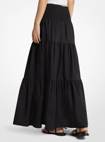 MK Jupe maxi à plusieurs niveaux en popeline de coton smocké - Michael Kors - MICHAEL Michael Kors - Modalova