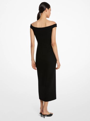 MK Robe fourreau à épaules dénudées extensible en crêpe de laine bouclée - Michael Kors - MICHAEL KORS COLLECTION - Modalova