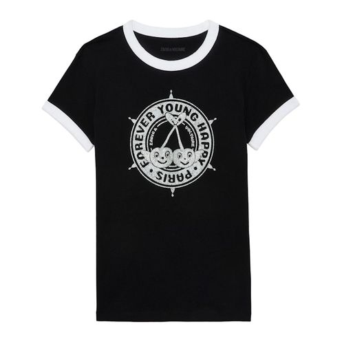 T-shirt Walk Blason Strass Noir - Taille S - Zadig & Voltaire - Modalova