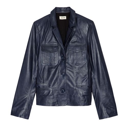 Blouson Liams 100% Cuir Marine - Taille S - Zadig & Voltaire - Modalova