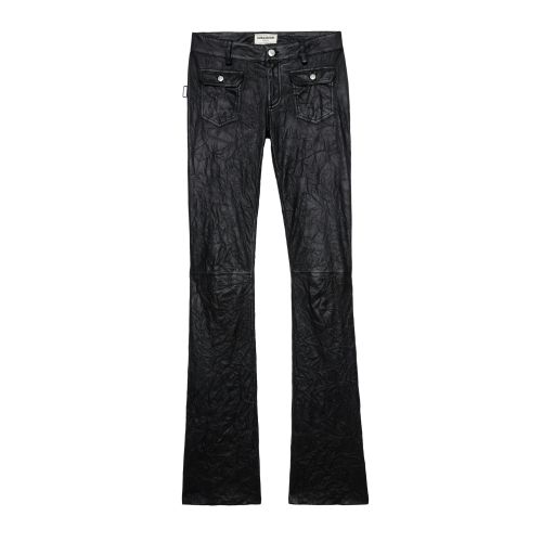 Pantalon Hippie Cuir Froissé Noir - Taille 38 - Zadig & Voltaire (FR) - Modalova