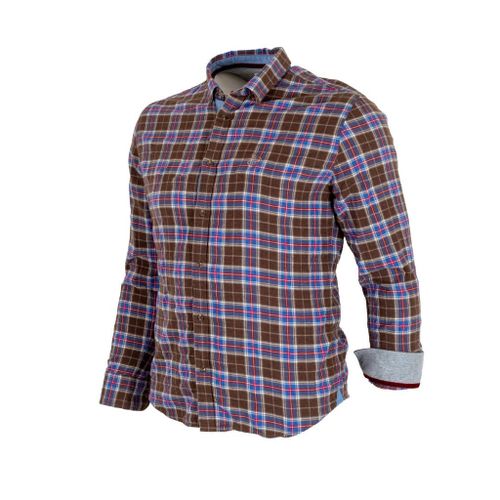 Chemise ml marron en flanelle à carreaux - BLACKS LEGEND - Modalova