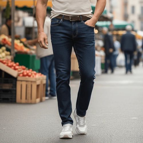 Jeans droit bleu foncé délavé - BLACKS LEGEND - Modalova