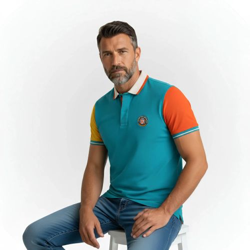 Polo multicolore n°9 toucher peau de pêche - BLACKS LEGEND - Modalova