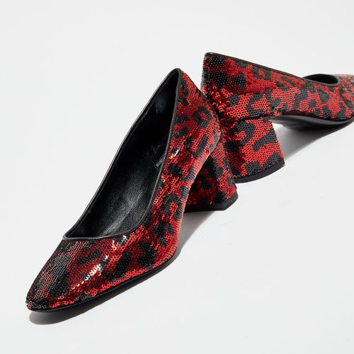 Trotters en Sequin Christy rouge/noir - Talon 5.5 cm - Atelier Mercadal - Modalova