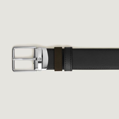 Ceinture réversible à boucle Everyday de 35 mm en cuir marron/noir - MB221008 - Ceintures - MONTBLANC - Modalova